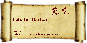 Roheim Ibolya névjegykártya